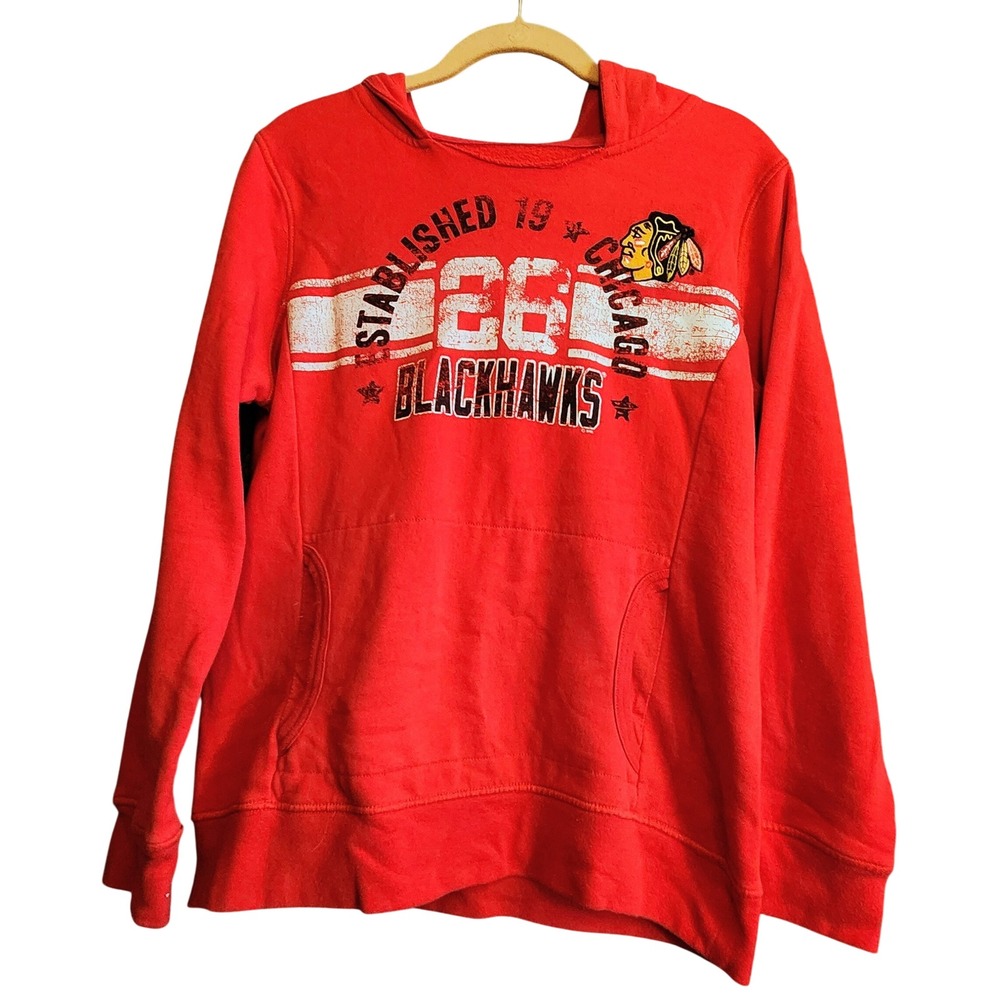 G-III 4Her Chicago Blackhawks Hoodie Women Large Red Excellent NHL Pullover
